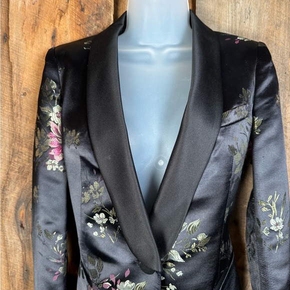 Zara Basic Jacquard Tuxedo Blazer - Size X-Small - Picture 3 of 16